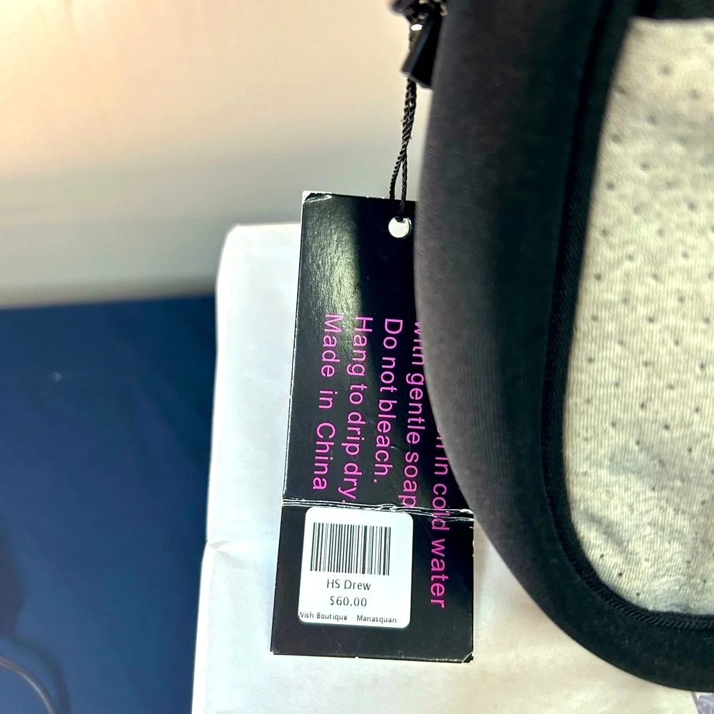 HAUTE SHORE Grey and Black Crossbody Bag